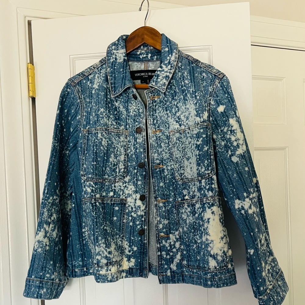 Veronica Beard Denim Jacket with White Splatter